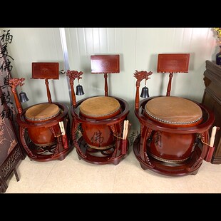 台湾鼓毛皮鼓圆鼓架寺院鼓法器寺庙鼓佛鼓铃钟鼓小帝锺厂家直销