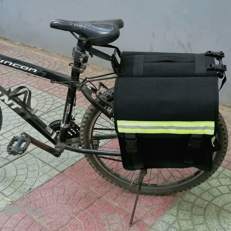自行车骑行挂包装备后座防雨货架公路帆布收纳袋电动超大容量2024
