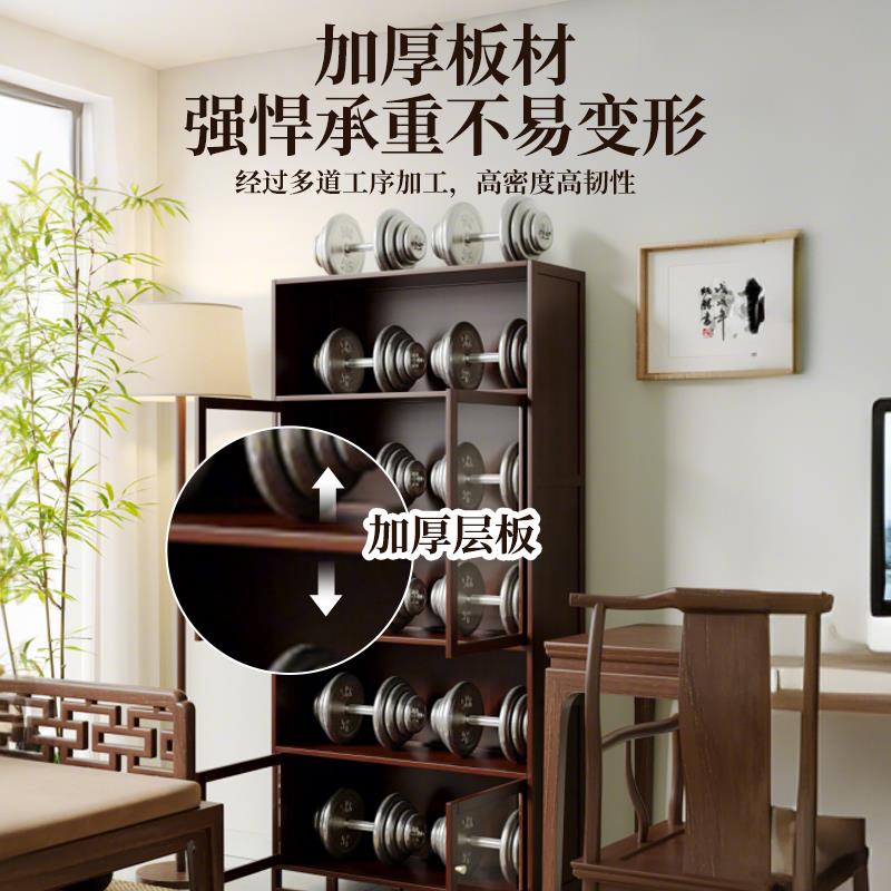 书架置物架落地书柜带门多层防尘楠竹收纳架子客厅简易展示储物架