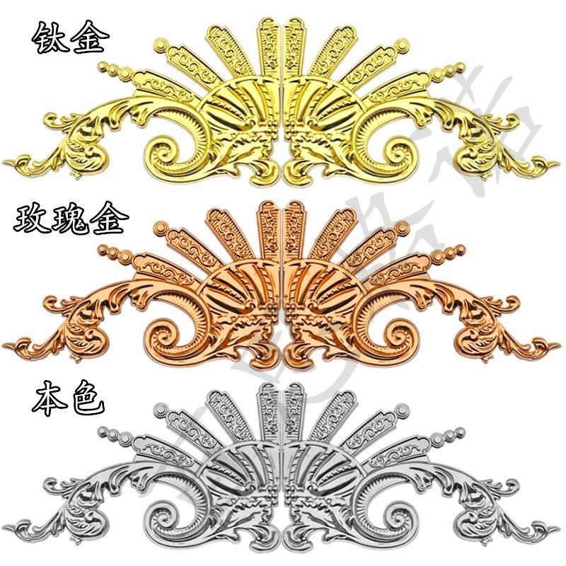 304不锈钢欧式大门花配件欧式花庭院门装饰花板钛合金凤翎花门头