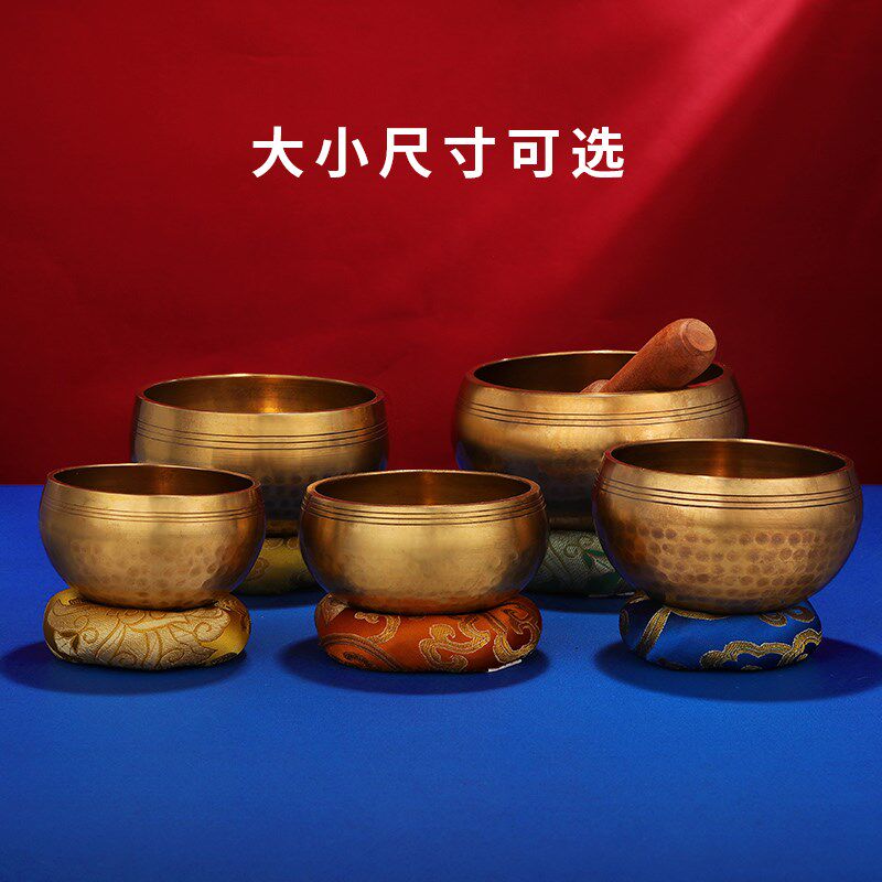 尼泊尔音钵颂钵音疗佛音钵碗静心疗愈瑜伽颂钵手工锤纹铜钵大中小
