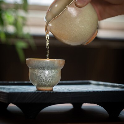 景德镇窑变葫芦杯松针主人杯刻字定制手工功夫茶具茶杯品茗杯单杯