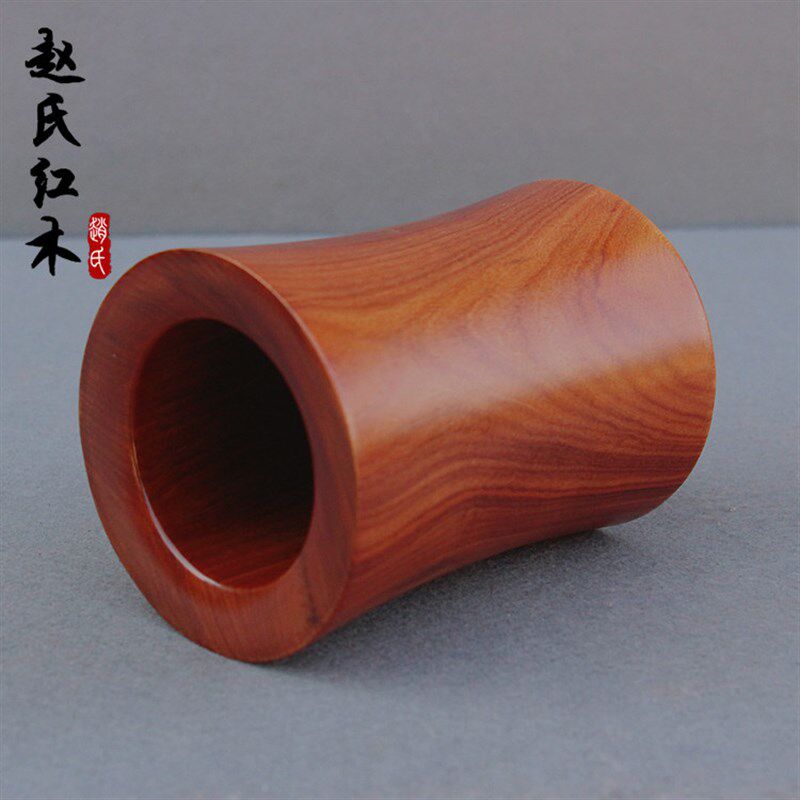 红木笔筒工艺品摆件木雕刻笔筒实木紫檀红酸枝黑檀木质荷花笔筒