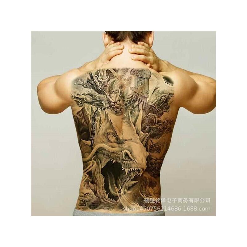 纹身贴男防水持久半永久男士高级感文身贴后背大面积仿艺妓老虎厂