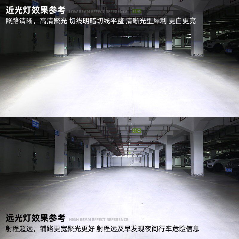 H4带透镜远近一体双光汽车led大灯踏板摩托车24V货车激光灯泡改装