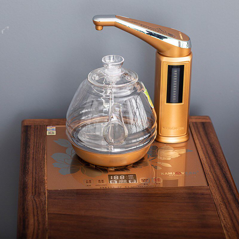 胡桃木茶水柜客厅边几简约茶水架烧水壶一体实木沙发边柜水桶架子