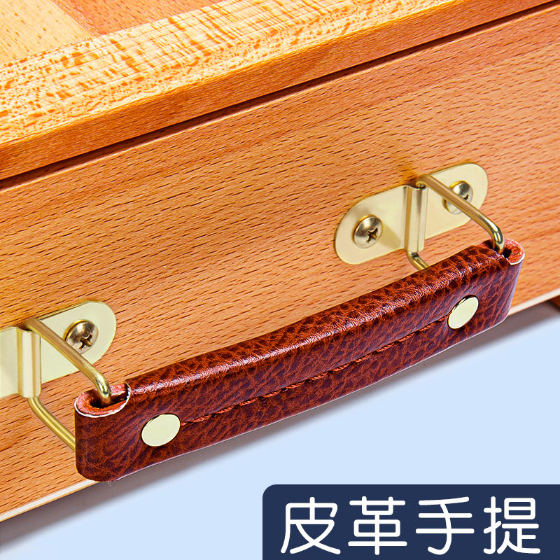 画架桌面式榉木木制三层抽屉式桌面台式收纳素描写生夹子家用迷你