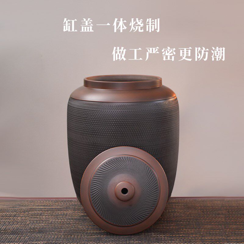 储水桶陶瓷水缸家用厨房老式带盖抽水茶台泡茶纯净水罐中式食品级