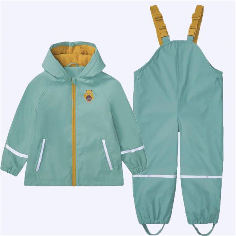 儿童雨衣雨裤分体套装加厚幼儿园加绒防水PU男童女童防雨外套环保