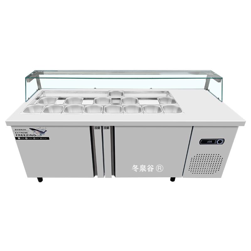 玻璃罩水果捞展示柜清补凉菜保鲜冰粉糖水开槽冰柜冷藏沙拉台商用