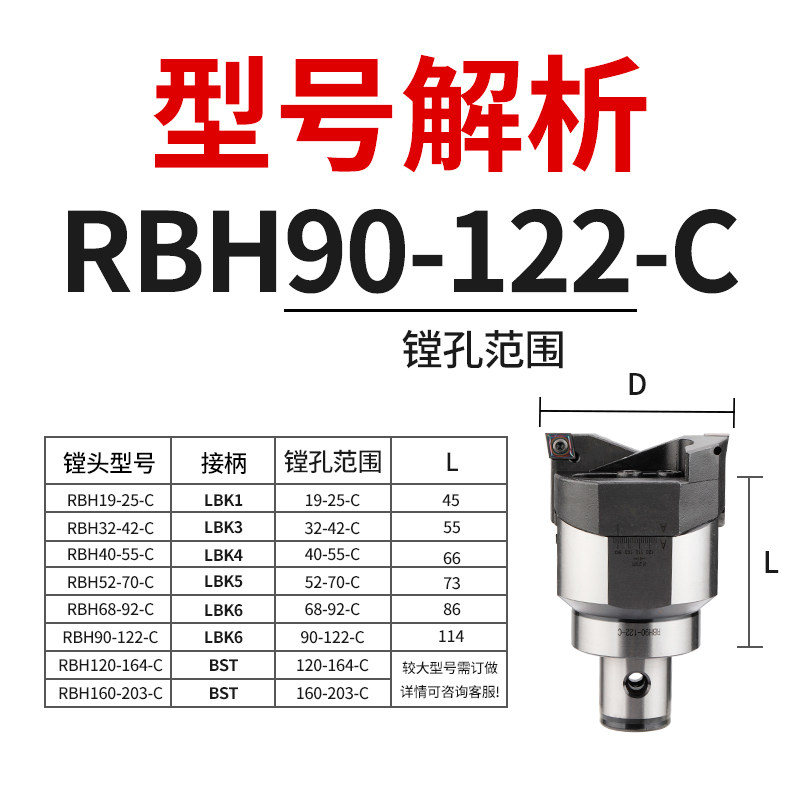 RBH双刃粗镗刀头 CNC加工中心镗刀 BT40镗孔刀具 高精度镗刀头 可