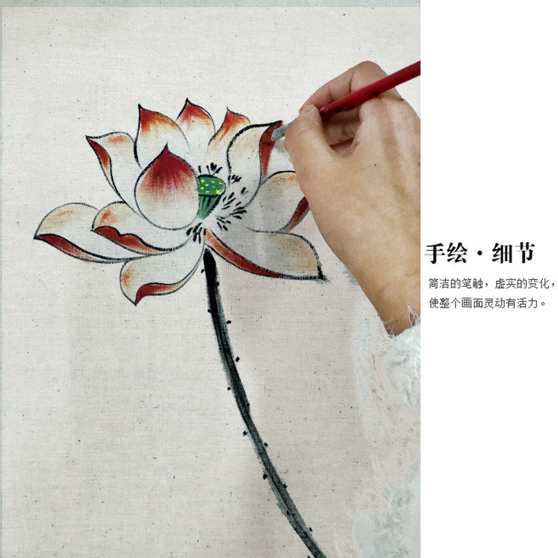 手绘茶盘盖布中国风布艺棉麻茶台防尘布茶具多用长方形盖巾遮灰尘