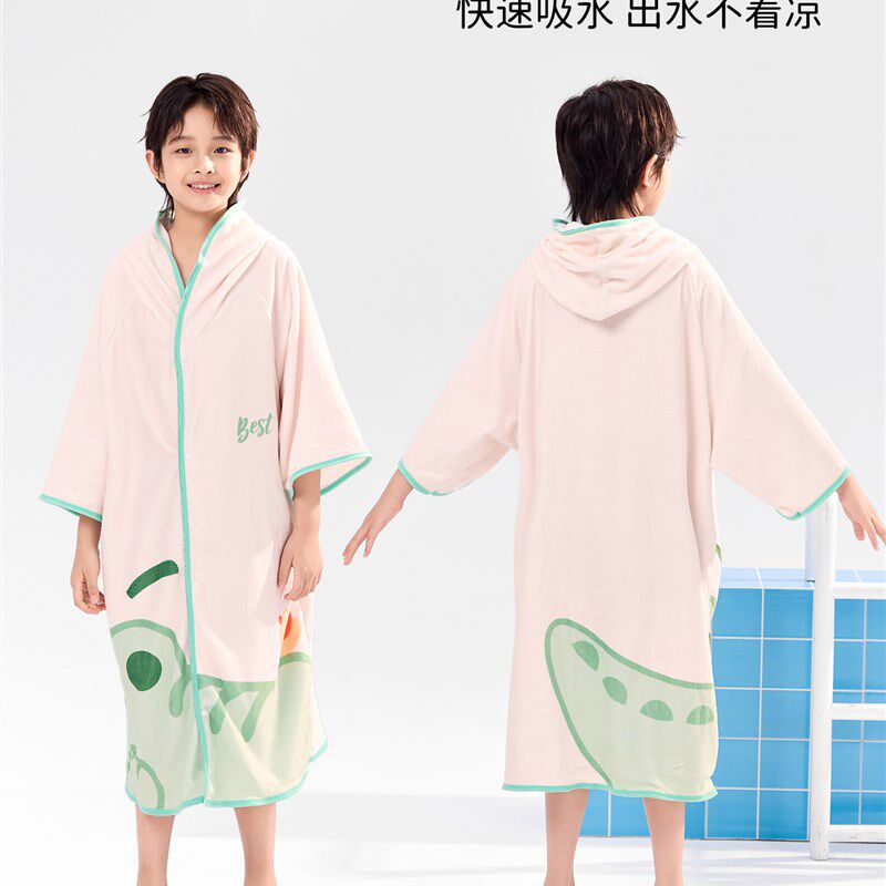 儿童浴袍秋冬吸水男女童斗篷浴衣宝宝洗澡专用裹巾睡袍冬可穿浴巾