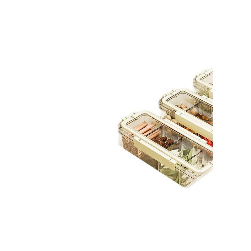 手提式香料收纳盒家用食品级大容量分格大料干料盒厨房调料密封盒