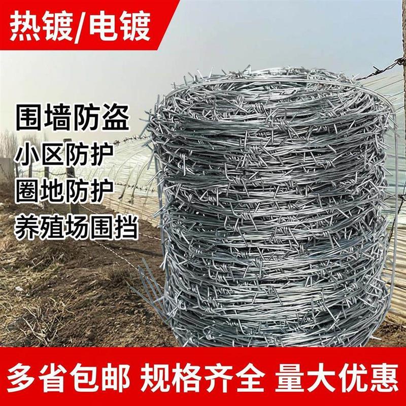 热浸镀锌钢丝刺绳双股加密刺丝围墙刺网防盗铁蒺藜围栏铁丝网刺铁