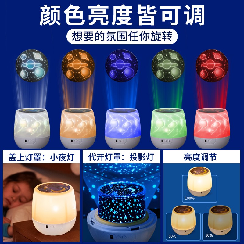 儿童生日礼物女生梦幻旋转水晶球音乐八音盒小女童孩子星空投影灯