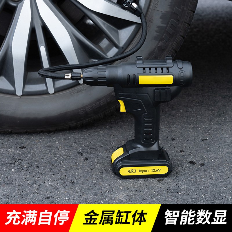 充气泵车载迷你智能汽车轮胎打气泵多功能胎压检测车家两用便携式