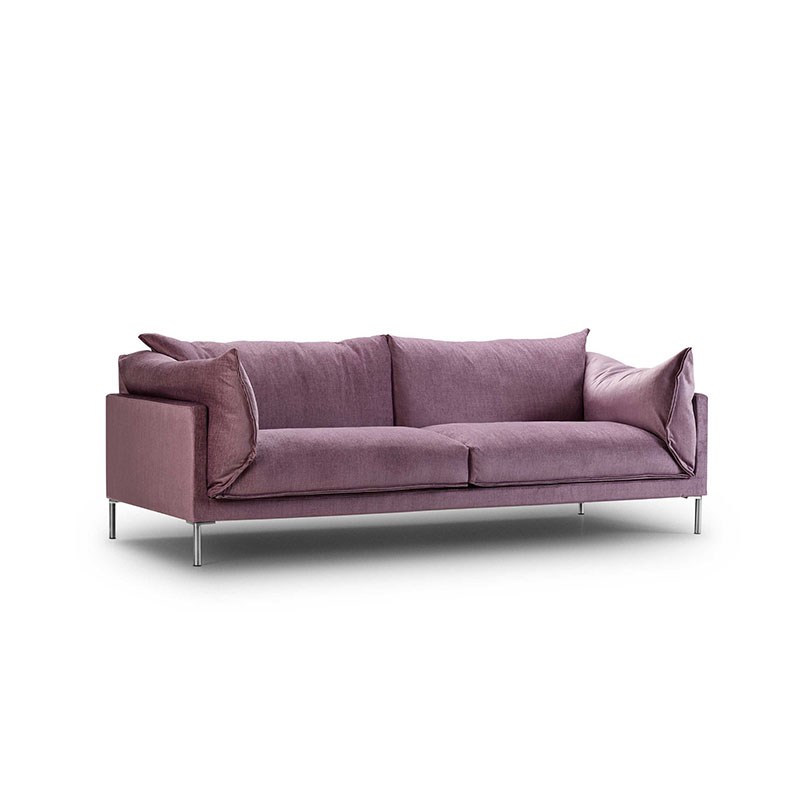 定做北欧布艺沙发 简约现代小户型极简客厅紫色二人三人 羽绒沙发