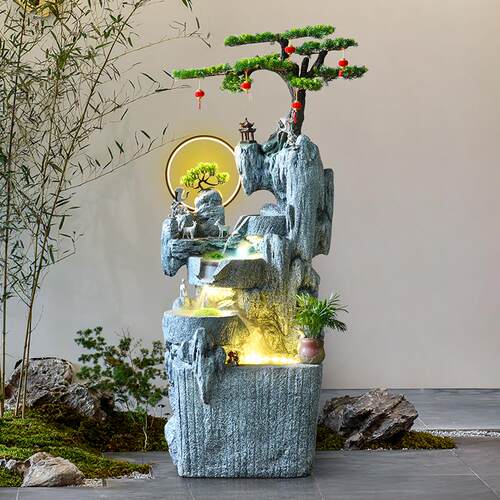 落地假山流水摆件鱼缸循环水景庭院客厅玄关办公室开业招财送礼