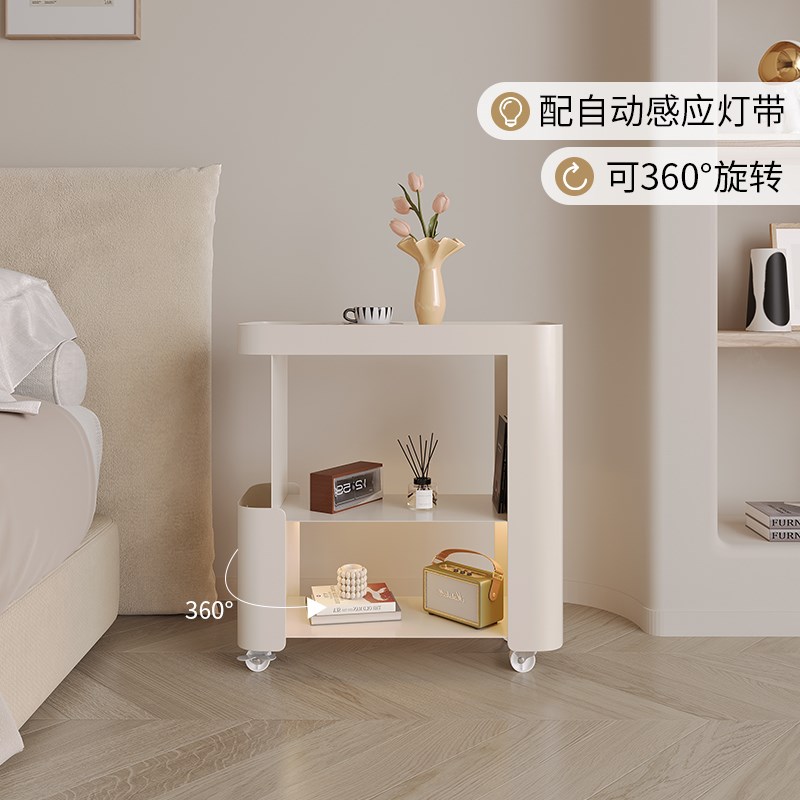 超窄床头柜置物架小型收纳柜卧室家用可移动边几沙发侧边柜床边桌