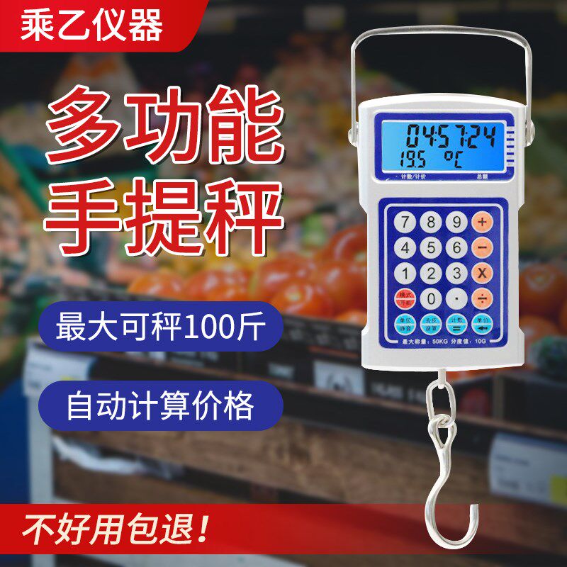 手提电子秤50kg便携式高精度家用快递称小秤弹簧小型手拿多功能