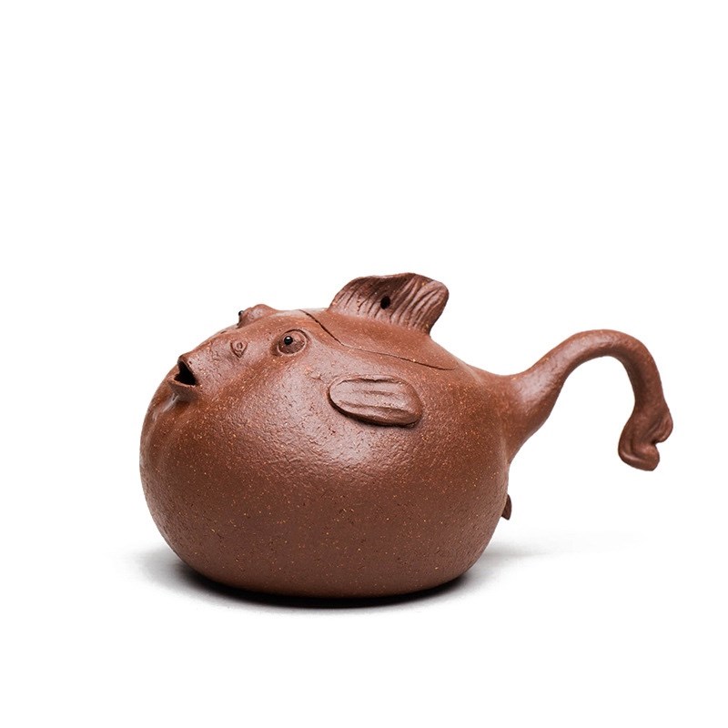 宜兴紫砂壶仿生河豚原矿降龙坡紫泥功夫茶具套装家用泡茶壶