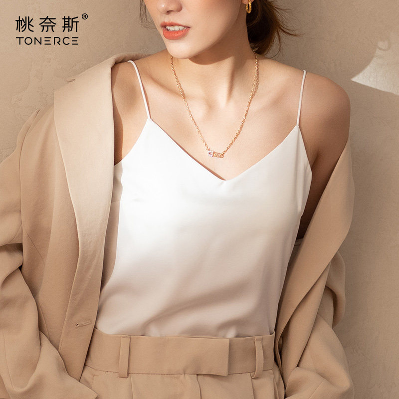 吊带背心女带胸垫文胸一体内搭上衣白色冰丝薄款打底抹胸美背内衣