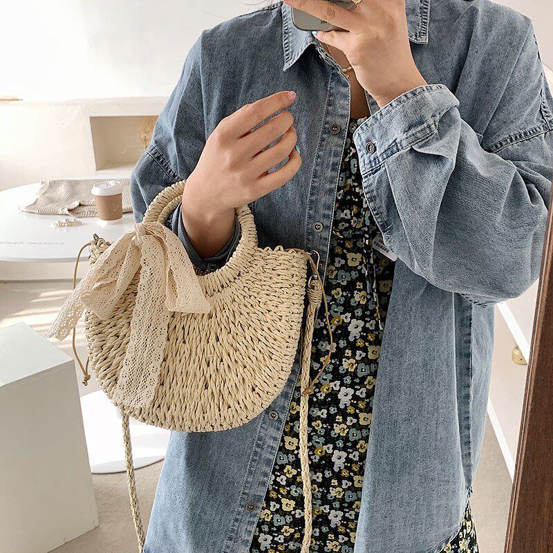 草编包女藤编包夏季海边度假沙滩包编织包手提包菜篮子单肩斜挎包