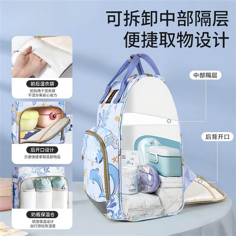 妈咪包母婴包外出轻便大容量双肩背包防水手提多功能孕妇包妈妈包
