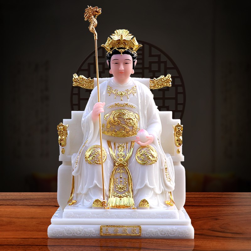 汉白玉玉皇大帝王母娘娘神像家用供奉佛像天公西王母摆件玉帝王母