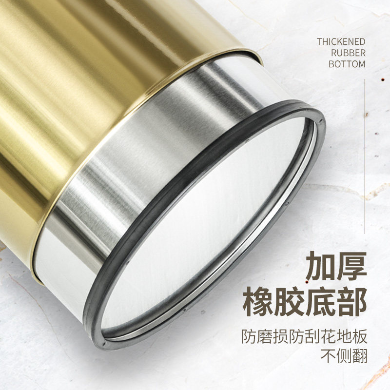 帝梵不锈钢垃圾桶家用厨房创意圾办公室厕所简约现代客厅大号无盖