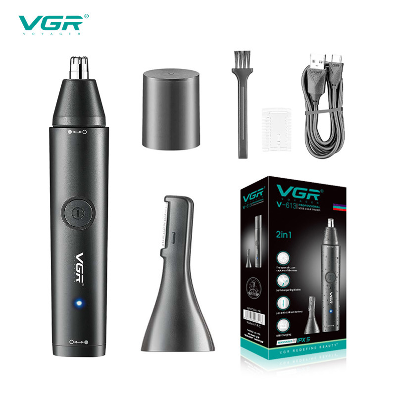 VGR二合一水洗男士鼻毛修剪器 鼻毛清理器 USB电动眉毛修剪器