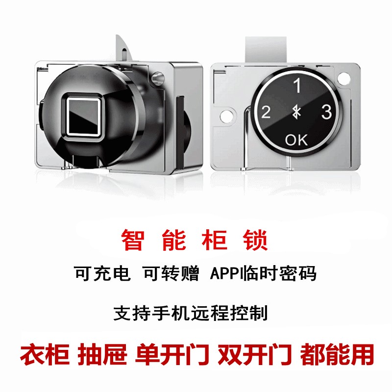 智能抽屉密码锁指纹锁储物柜锁家具衣柜锁柜子锁柜门锁防盗鞋柜锁