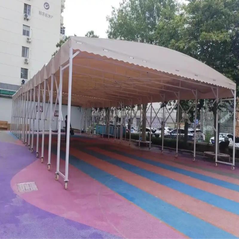 移动推拉雨棚活动帐篷电动加厚厂房蓬大排档仓库大型伸缩式遮阳棚