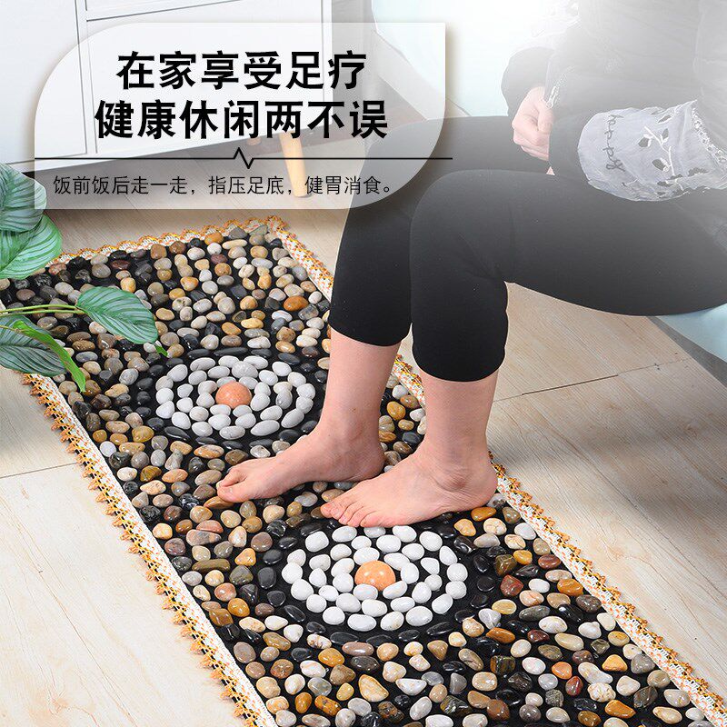 真石头地垫天然雨花石鹅卵石按摩脚垫足疗指压板四季玉石球按摩垫