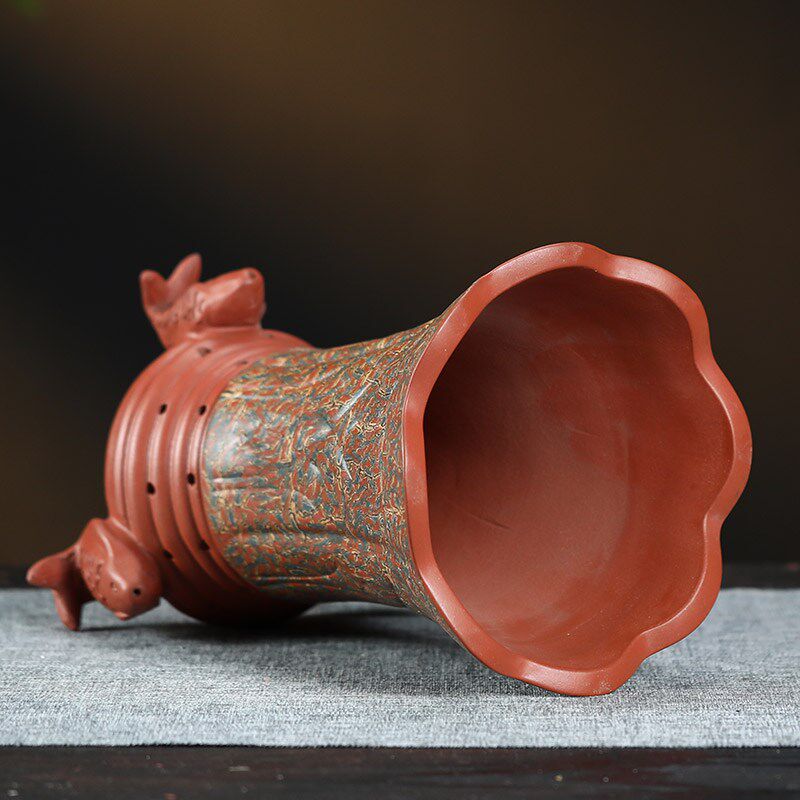 精品紫砂花盆兰花盆创意高花盆墨兰建兰蕙兰桌面中式复古专用盆