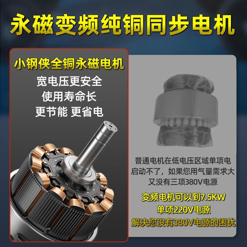 永磁变频一体式移动螺杆空压机压缩机气泵高压工程真石漆风炮静音