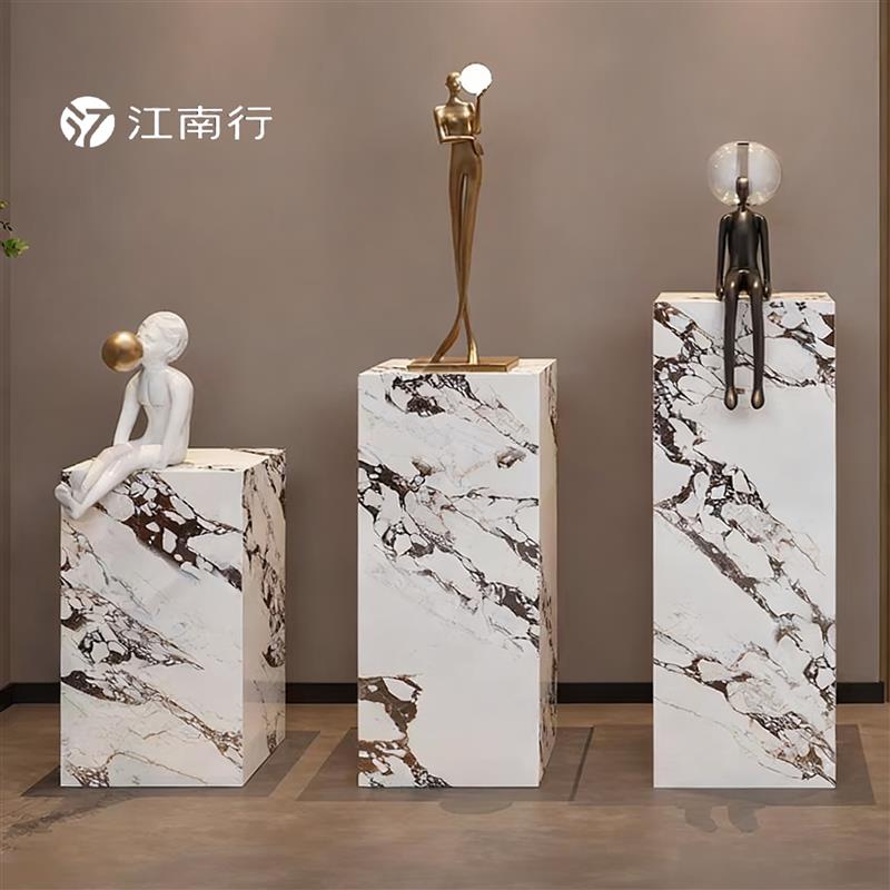【新品】大理石摆件底座增高台客展厅落地工艺礼品摆饰装饰岩板立