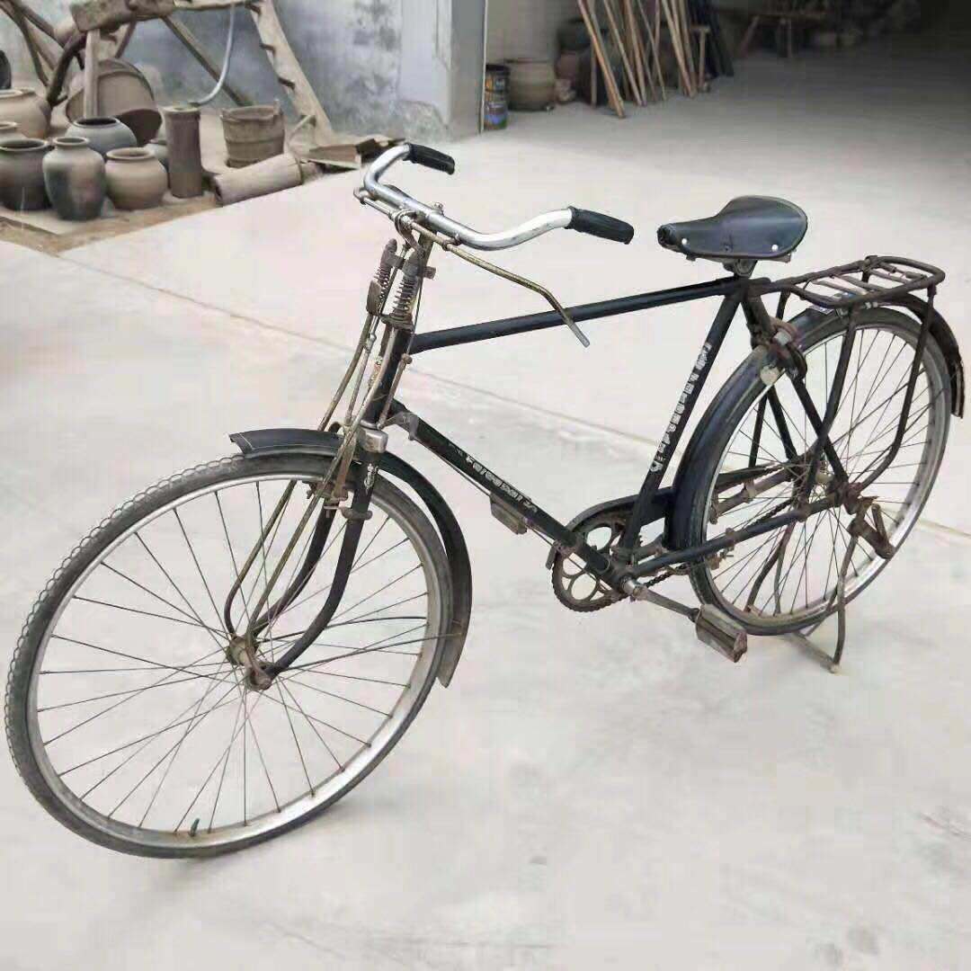 老式冰糕箱80后怀旧老物件摆件农村家用自行车古董收藏老冰棍车子
