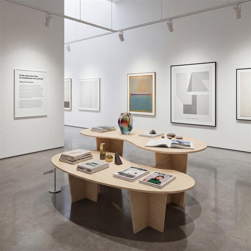 弧形展台高低中岛台实木展示台圆弧展柜商品展览展示台异形中岛台