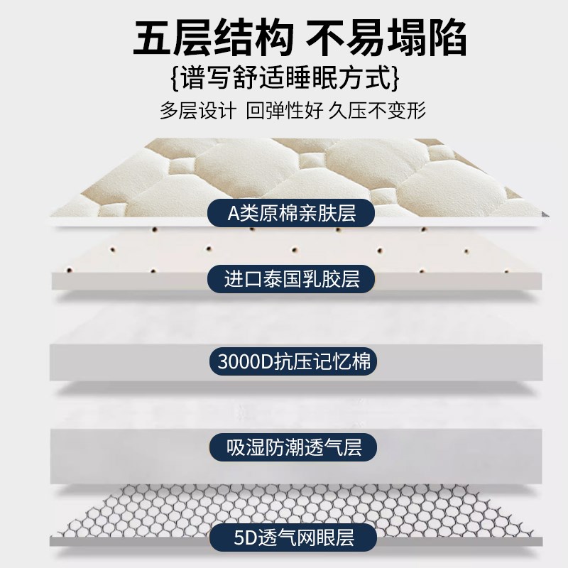 乳胶床垫家用软垫床褥垫180x200卧室褥子单人专用家庭用垫被垫褥