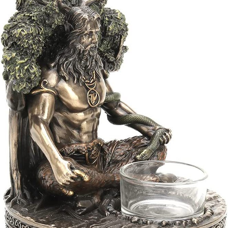 北欧神话凯尔特神话塞努诺斯雕像创意复古烛台摆件欧式烛台ins风