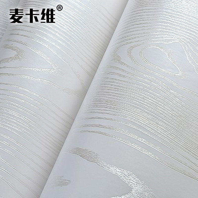 3D立体银丝白色仿木纹翻新衣柜子木门旧家具贴纸自粘墙纸壁纸贴皮
