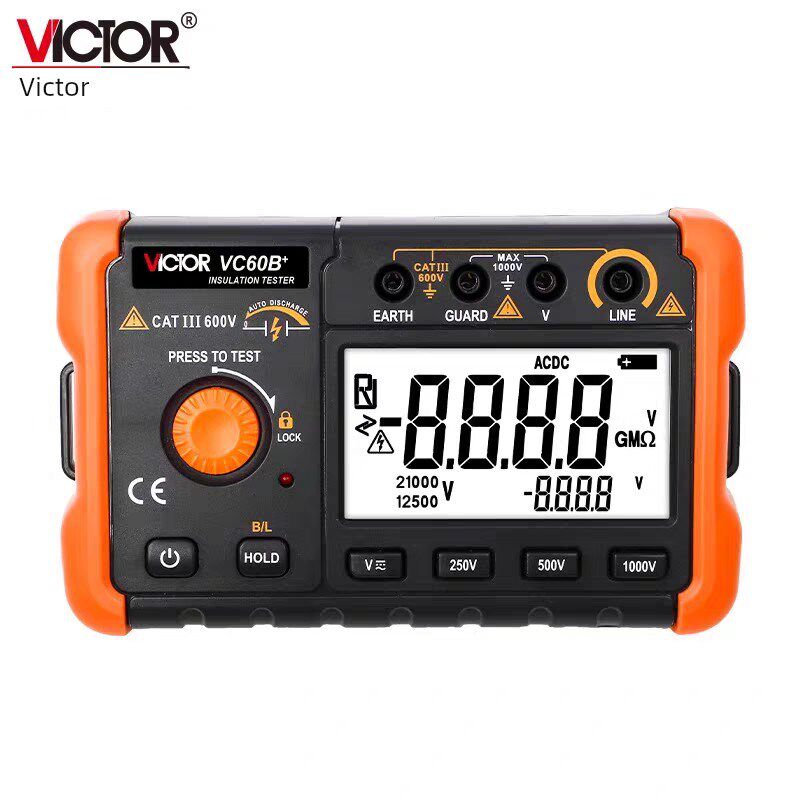 胜利数字绝缘电阻测试仪VC60B+60D+兆欧表500V/1000V2500电工摇表