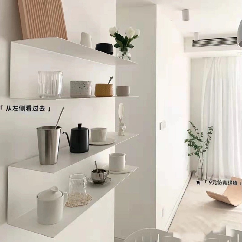 北欧ins风墙上置物架壁挂式铁艺收纳架子装饰品创意杯子架