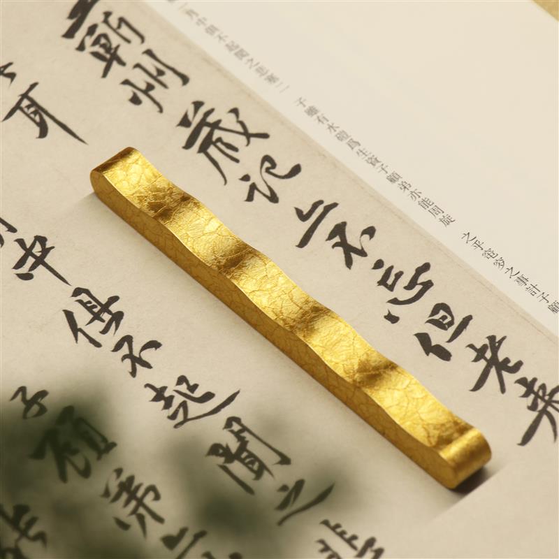 【凝光山峦镇纸】实心黄铜笔搁创意镇尺毛笔压纸毛笔专用宣纸