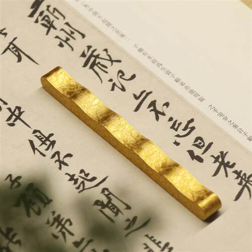 【凝光山峦镇纸】实心黄铜笔搁创意镇尺毛笔压纸毛笔专用宣纸