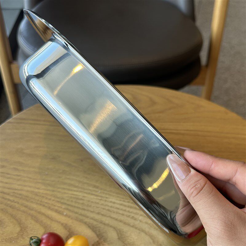 长方形加厚多功能厨房深盘304不锈钢方盘蒸鱼盘烧烤盘饺子盘