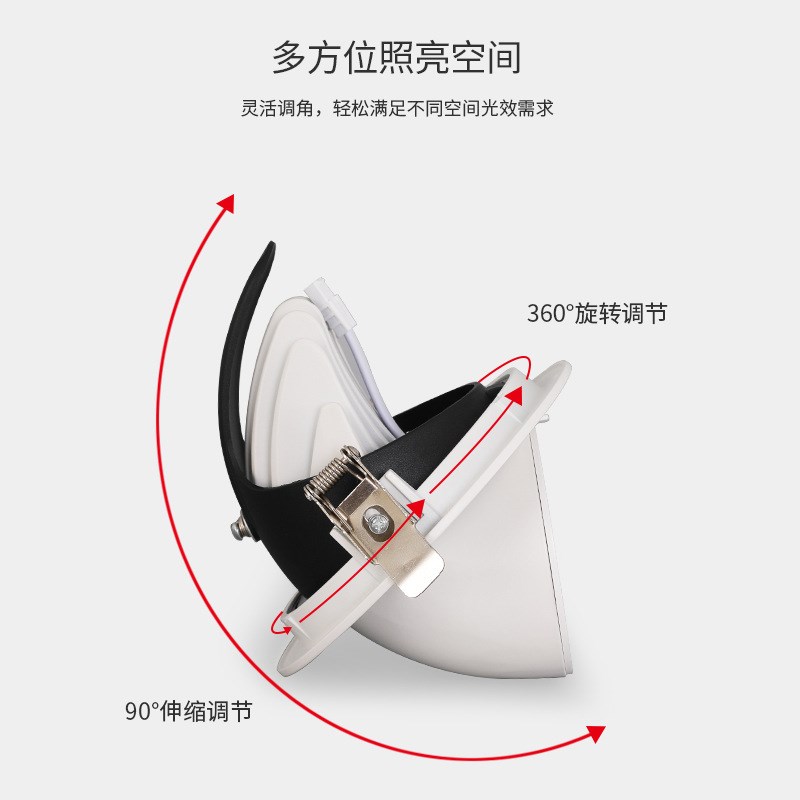 植物生长补光灯嵌入式射灯室内造景LED全光谱太阳光植物墙补光灯