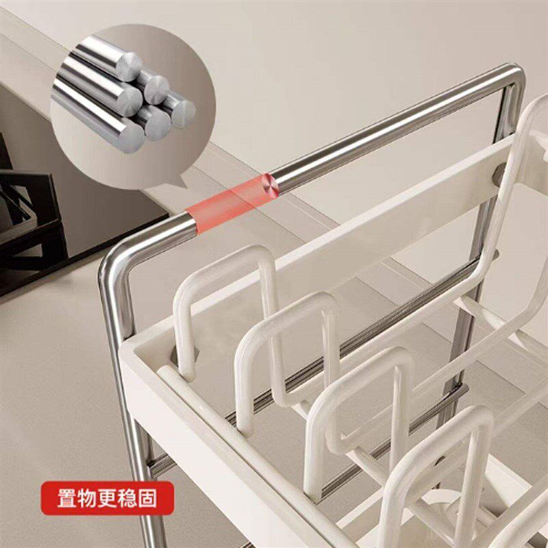 不锈钢碗碟收纳架厨房家用多功能碗柜台面沥水架放盘子杯子置物架